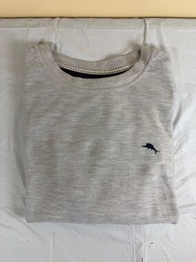 Tommy Bahama Light Gray Long‎ Sleeve Shirt with Navy Dolphin Logo